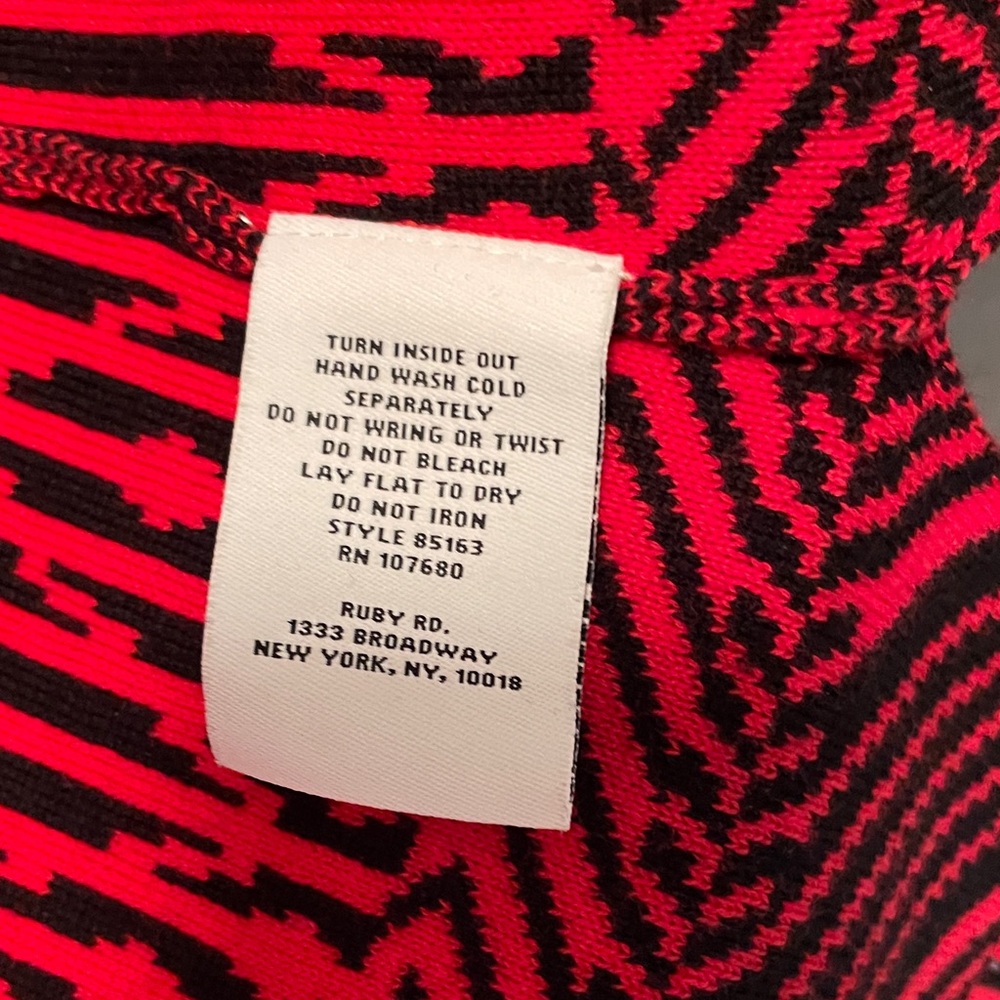Ruby Rd Red and Black Patterned Women's Sweater - Picture 4 of 5